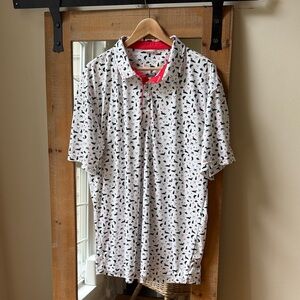 Swannies Jesse Boating Print Golf Polo Size XXL